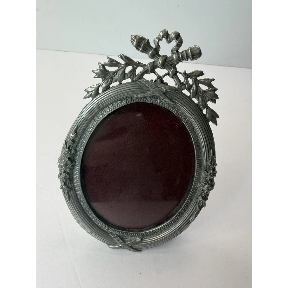 USA Elias Pewter 925 Fine Ornate Oval Picture Frame 1932 USA Artmetal - Picture 1 of 11